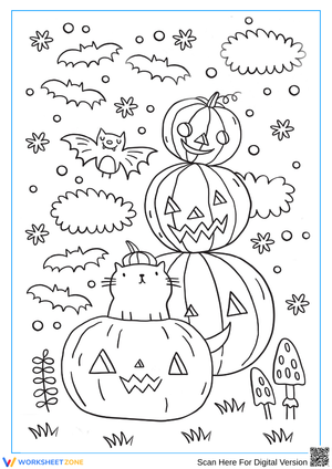 Jack-O’-Lantern Halloween Coloring Page