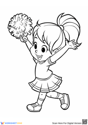 Cheerleader Girl Coloring Page
