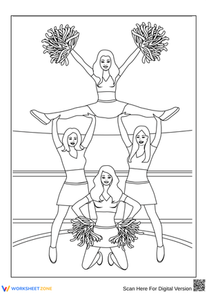 Cheerleader Pyramid Coloring Page