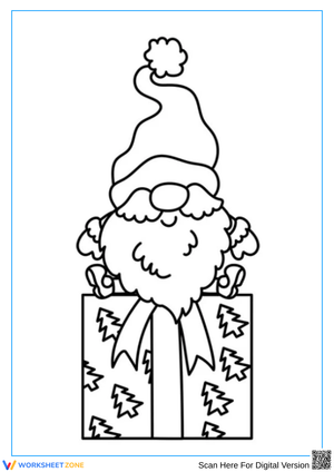 Santa with Gift Coloring Page