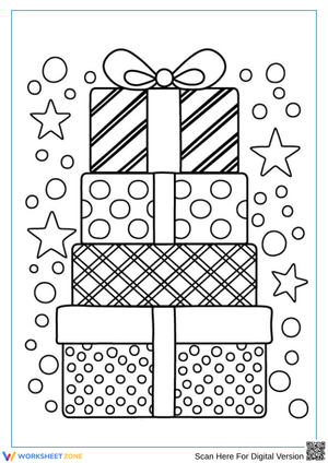 Stack of Gifts Coloring Page