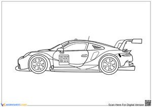 Porsche Race Car Coloring Page