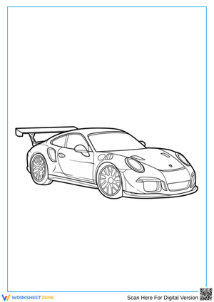 Porsche 911 GT3 RS Race Car Coloring Page