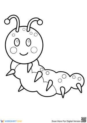 Smiling Caterpillar Coloring Page