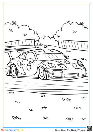 High-Speed Porsche 911 Coloring Page