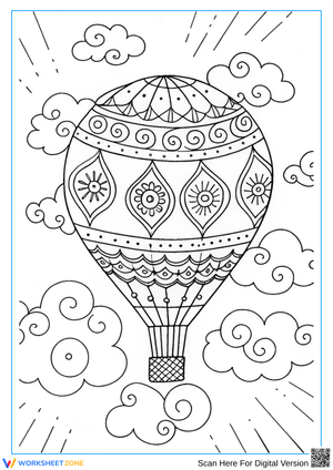 Hot Air Balloon Coloring Page