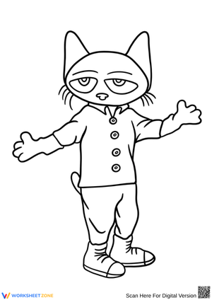Pete the Cat Simple Coloring Page