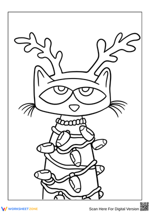 Pete the Cat Christmas Tree Coloring Page