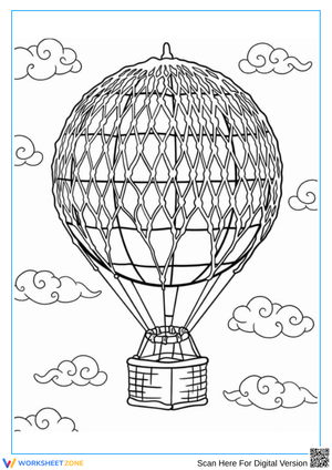 Classic Hot Air Balloon Coloring Page