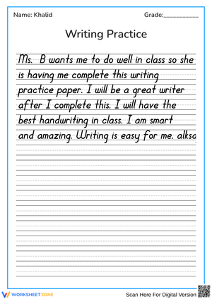 Handwriting Practice Paragraph Worksheets 