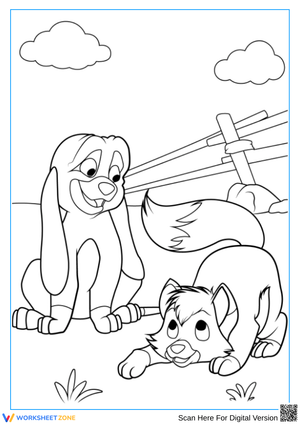 Fox and the Hound Coloring Page