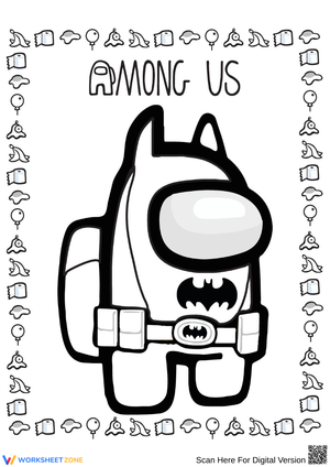 Among Us Batman Coloring Page