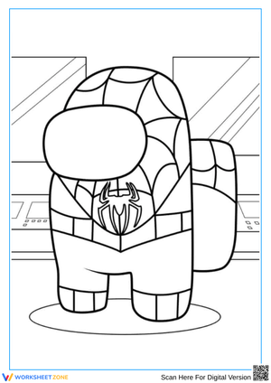 Among Us Spiderman Coloring Page
