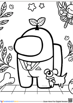 Among Us Plant Crewmate Coloring Page