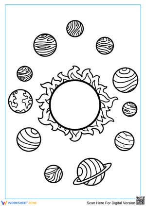Printable Solar System Coloring Worksheet with Planets