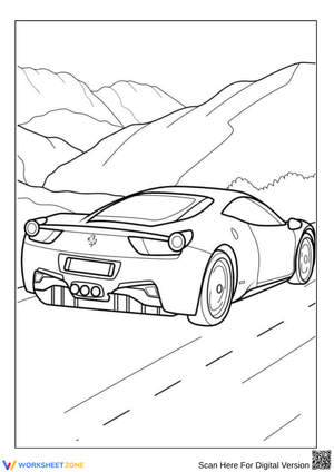 Ferrari Sports Car Coloring Page