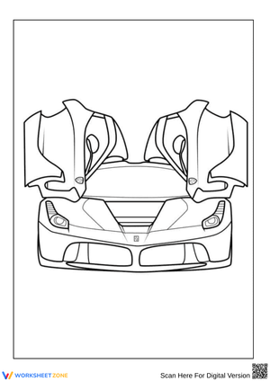 Ferrari Supercar Coloring Page