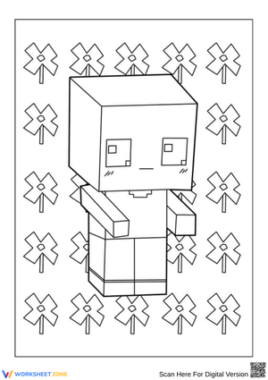 Cute Minecraft Steve Coloring Page