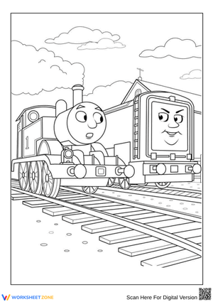 Thomas and Diesel Coloring Page