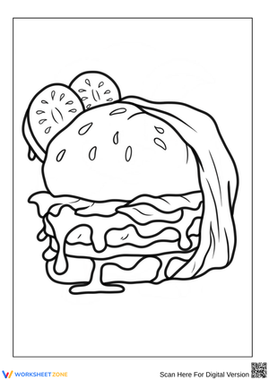 Juicy Burger Coloring Page