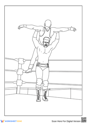 Wrestling Lift Coloring Page