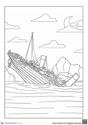 Titanic Sinking Coloring Page