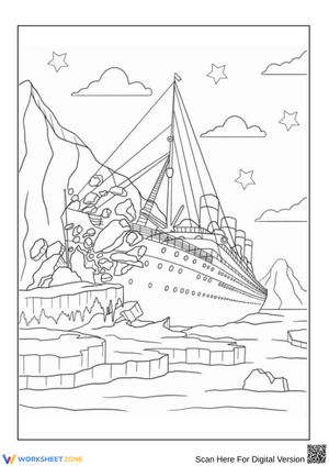 Titanic Iceberg Collision Coloring Page