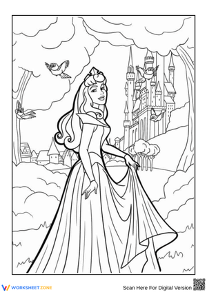 Sleeping Beauty Princess Coloring Page
