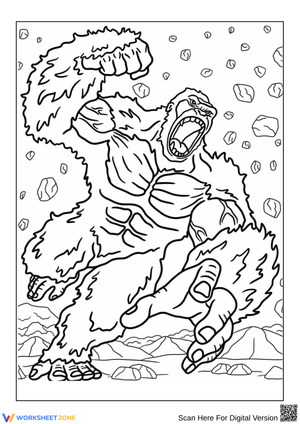 Raging King Kong Coloring Page