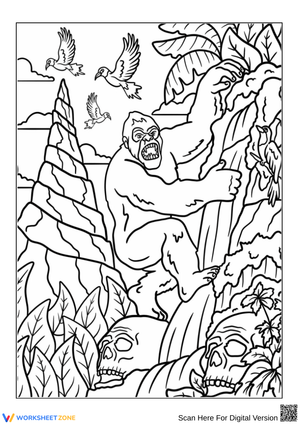 Jungle King Kong Coloring Page