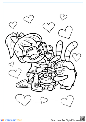 Abby Hatcher Hugging Fuzzly Friends Coloring Page