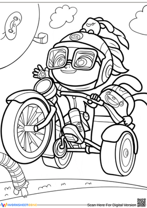 Abby Hatcher Bike Adventure Coloring Page