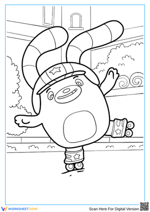 Abby Hatcher Roller-Skating Fuzzly Coloring Page