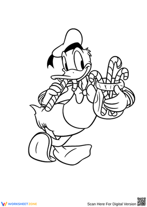 Donald Duck Christmas Coloring Page