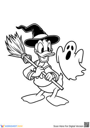 Donald Duck Halloween Coloring Page
