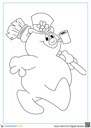 Frosty the Snowman Walking Coloring Page
