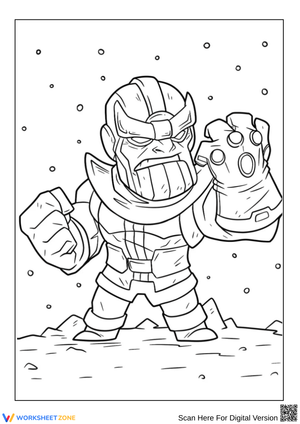 Cute Thanos Coloring Page