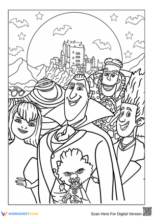 Hotel Transylvania Characters Coloring Page