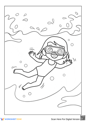 Girl Swimming Coloring Page
