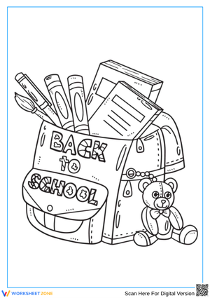 Back to School Backpack Coloring Page