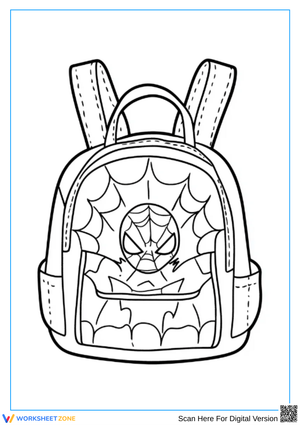 Spider-Man Backpack Coloring Page for Kids
