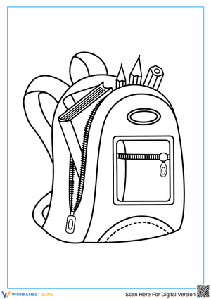 Easy Backpack Coloring Page for Kids