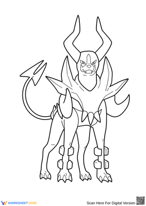 Mega Houndoom Pokémon Coloring Page