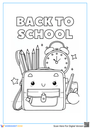 Back to School Backpack Coloring Page for Kids