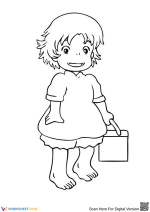Ponyo Human Form Coloring Page