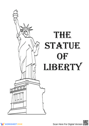 Statue of Liberty Coloring Page with Text