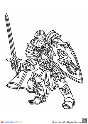 Dungeons & Dragons Warrior Coloring Page