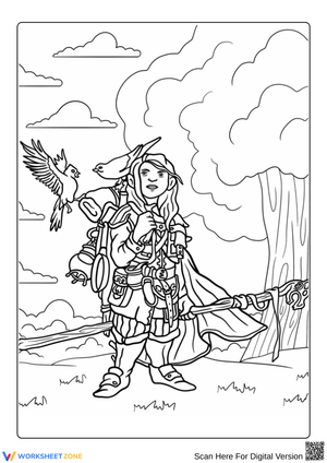 Dungeons & Dragons Druid Coloring Page