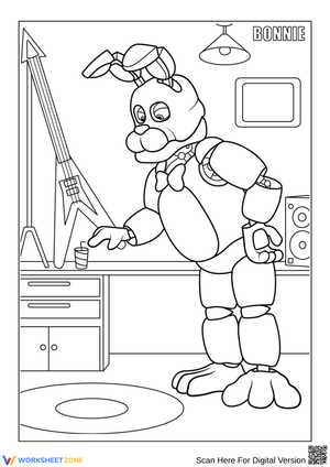 Bonnie Animatronic Coloring Page