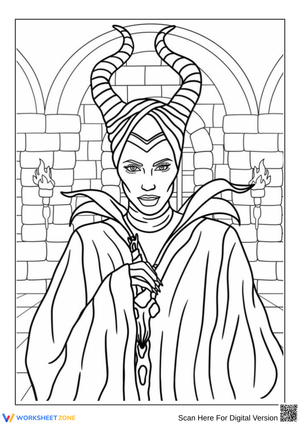 Realistic Maleficent Coloring Page